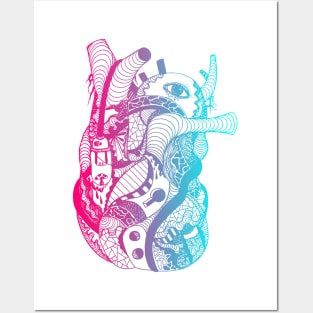 Dual Color Light Heart Posters and Art